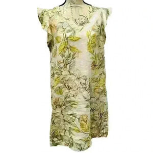 Nicole Miller New York 100% Linen Pastel
Floral Shift Dress sz S